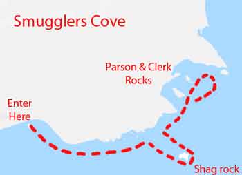 Smugglers cove dive map