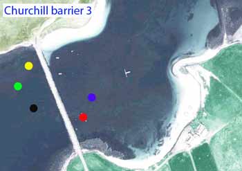 Churchill barrier dive map