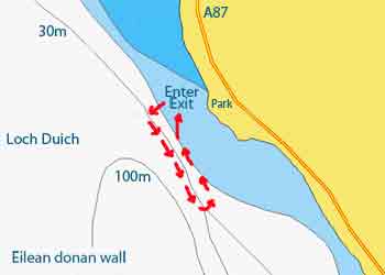 Eilean donan wall dive map