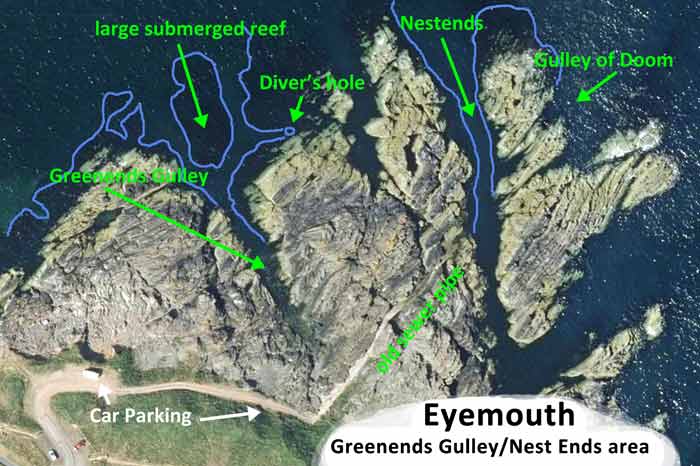 Green ends gully dive map